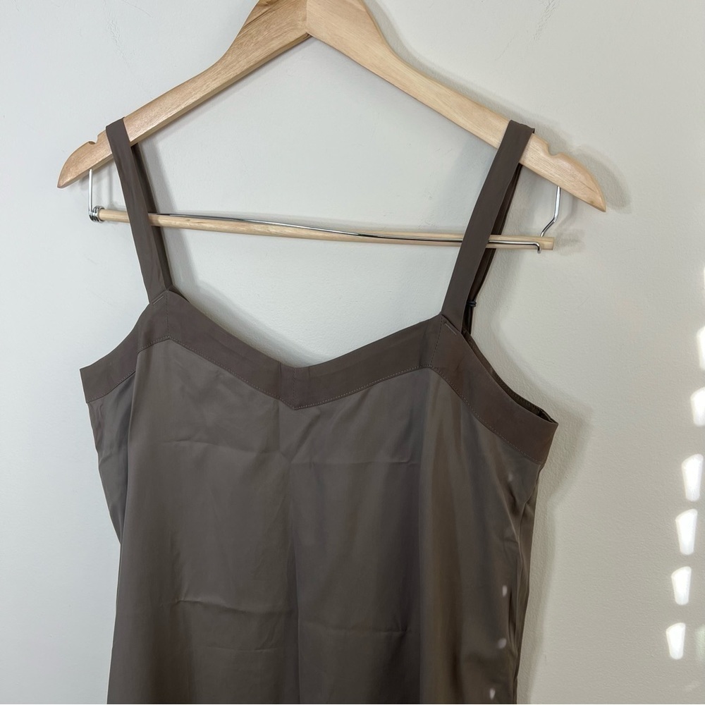Evelyn & Bobbie High Low Lounge Slip‎ Dress in Brown - Picture 6 of 13